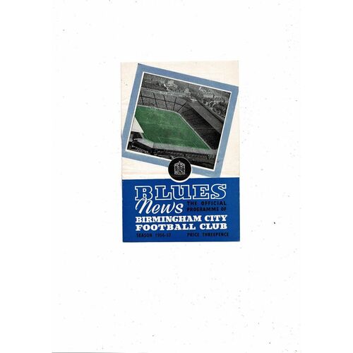 1956/57 Birmingham City v Wolves Football Programme