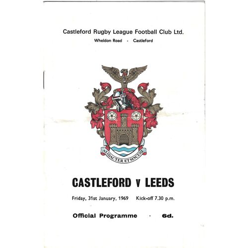 1968/69 Castleford v Leeds (31/01/1969) Rugby League Programme