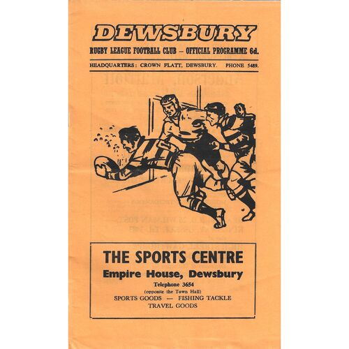 1969/70 Dewsbury v Leeds (17/01/1970) Rugby League Programme