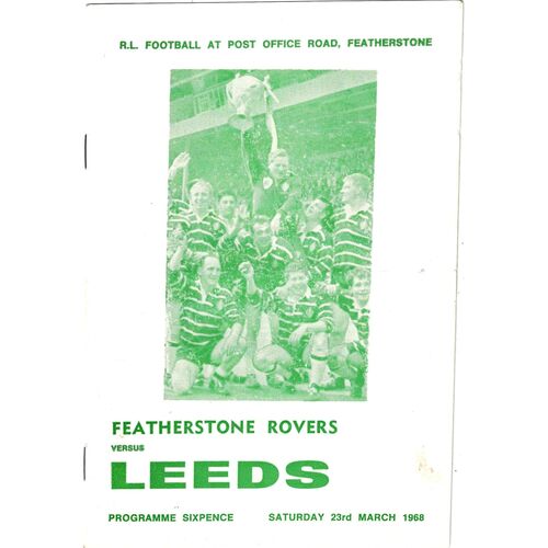 1967/68 Featherstone Rovers v Leeds (23/03/1968) Rugby League Programme