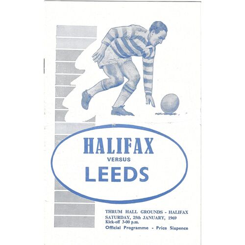 1968/69 Halifax v Leeds (25/01/1969) Rugby League Programme