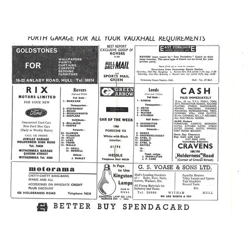 1969/70 Hull Kingston Rovers v Leeds (07/03/1970) Rugby League Challenge Cup, Third Round Rugby League Programme