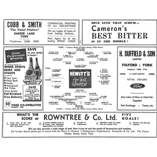 1966/67 York v Leeds (25/03/1967) Rugby League Programme
