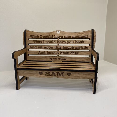 Oak Decorative Memorial Bench