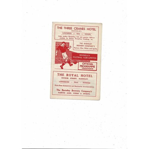 1955/56 Barnsley v Sheffield Wednesday Football Programme 5th November 1955
