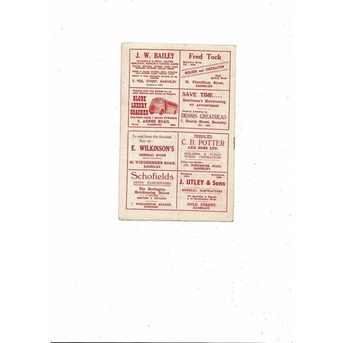 1955/56 Barnsley v Sheffield Wednesday Football Programme 5th November 1955