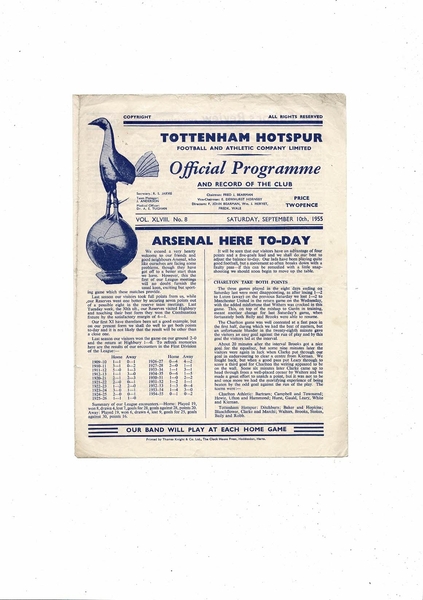 Latest Football Programmes Listed today
