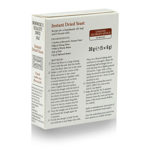 Borwicks Dried Yeast (6x6g sachets) 36g