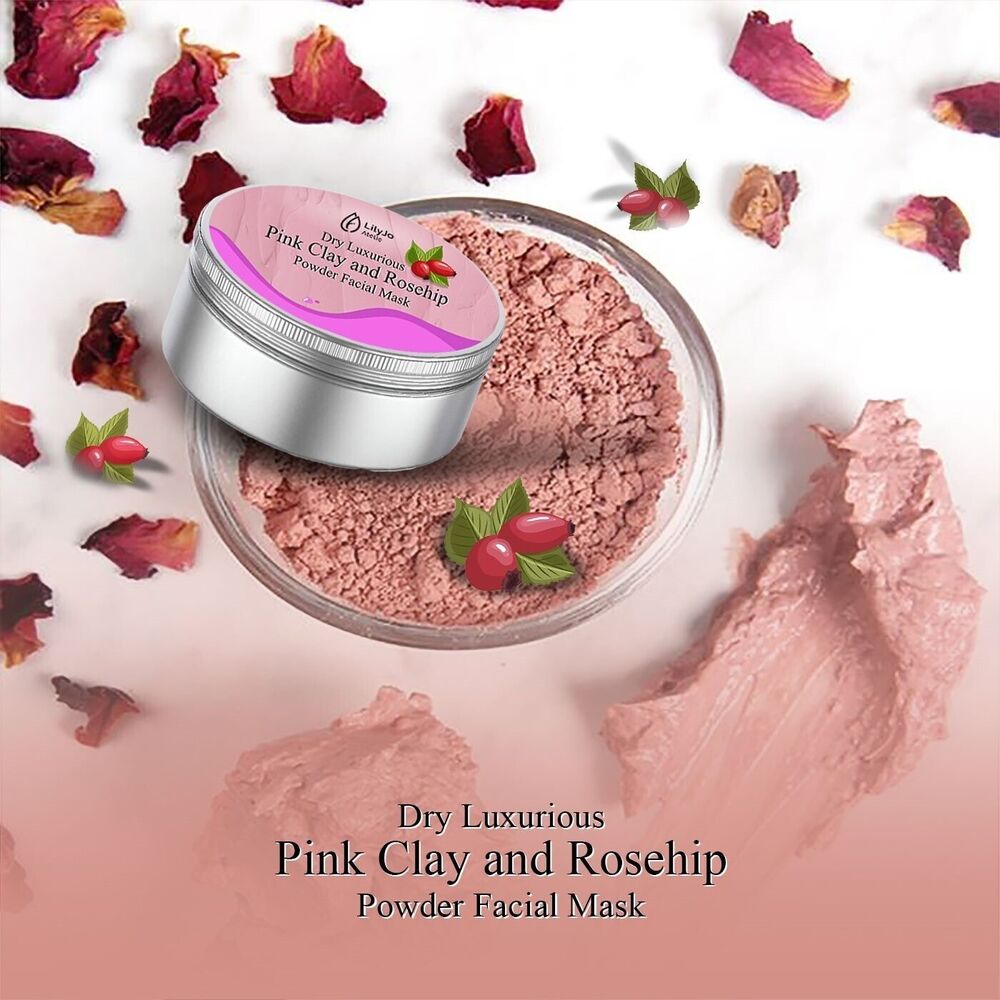 Luxurious Pink Clay & Rosehip Powder Dry Face Mask