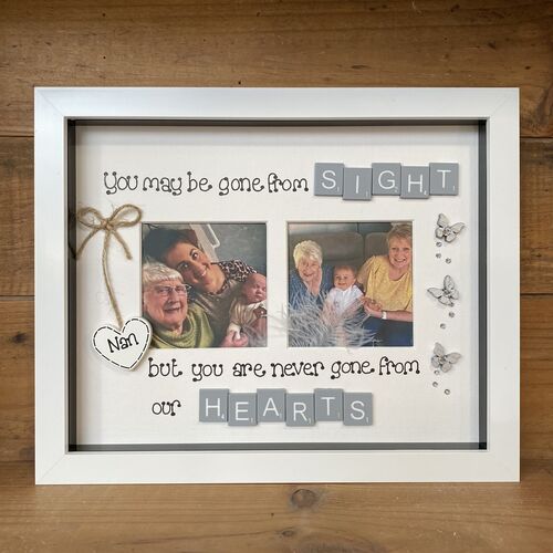 Customised Memorial Photo Frame | Memorial Picture Frame | Photo Frame with Scrabble Tiles