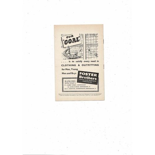 1955/56 Aston Villa v Blackpool + Liverpool Reserves double Football Programme