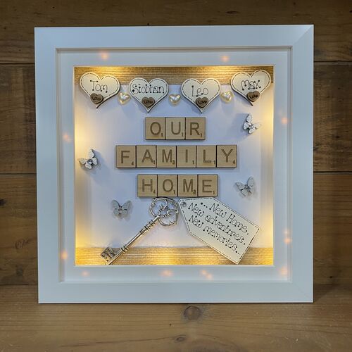 LED Our Family Home frame