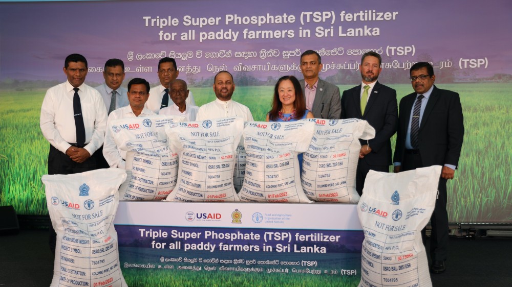 United States Government-Funded 36, 000 MT of TSP Fertilizer Arrives in Sri Lanka: Paddy Farmers to Receive TSP in Time for Yala Cultivation