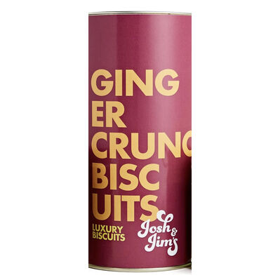 Josh & Jim's Luxury Stem Ginger Crunch Biscuits Drum 200g