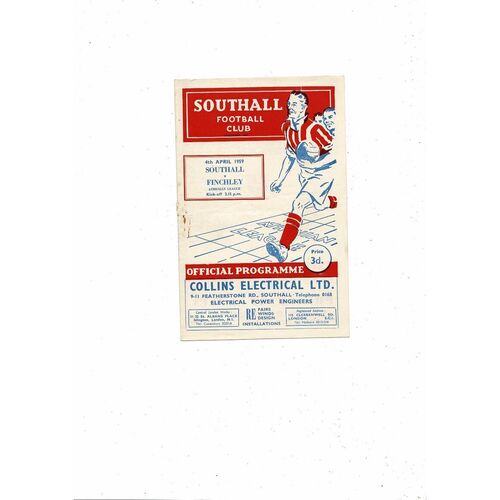 1958/59 Southall v Finchley Athenian League Football Programme