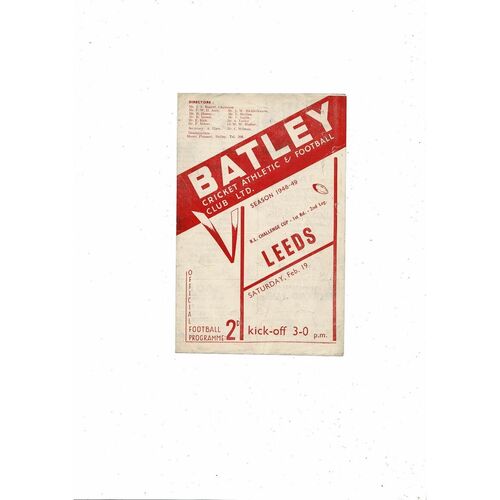 Batley Home Rugby League Programmes