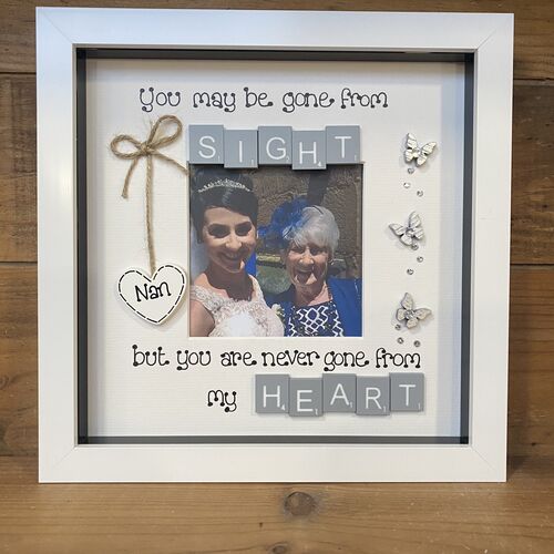 Customised LED Memorial Photo Frame | LED Memorial Picture Frame | Photo Frame with Scrabble Tiles | Customise Your Frame | Always in my heart
