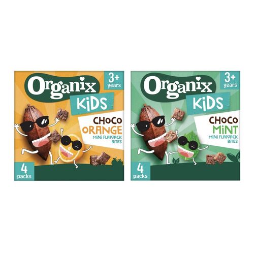 Organix Kids Choco Orange or Mint Mini Flap Jack Bites 4x23g