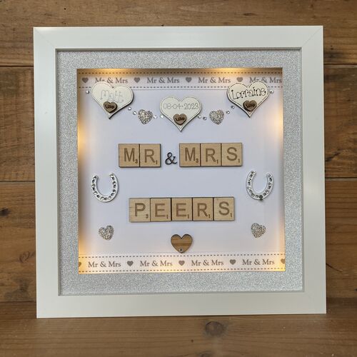9" Mr & Mrs Wedding Box Frame