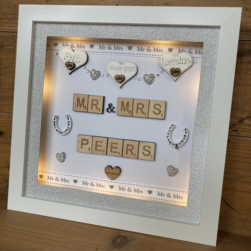 9" Mr & Mrs Wedding Box Frame