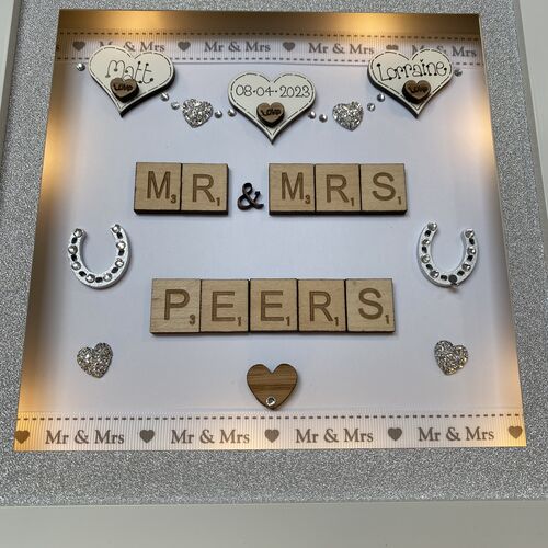 9" Mr & Mrs Wedding Box Frame