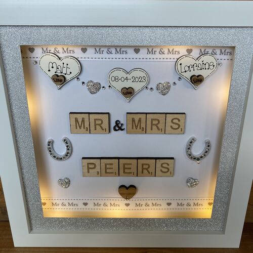 9" Mr & Mrs Wedding Box Frame