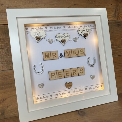 9" Mr & Mrs Wedding Box Frame
