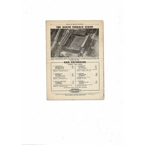 1951/52 Arsenal v Charlton Athletic Football Programme
