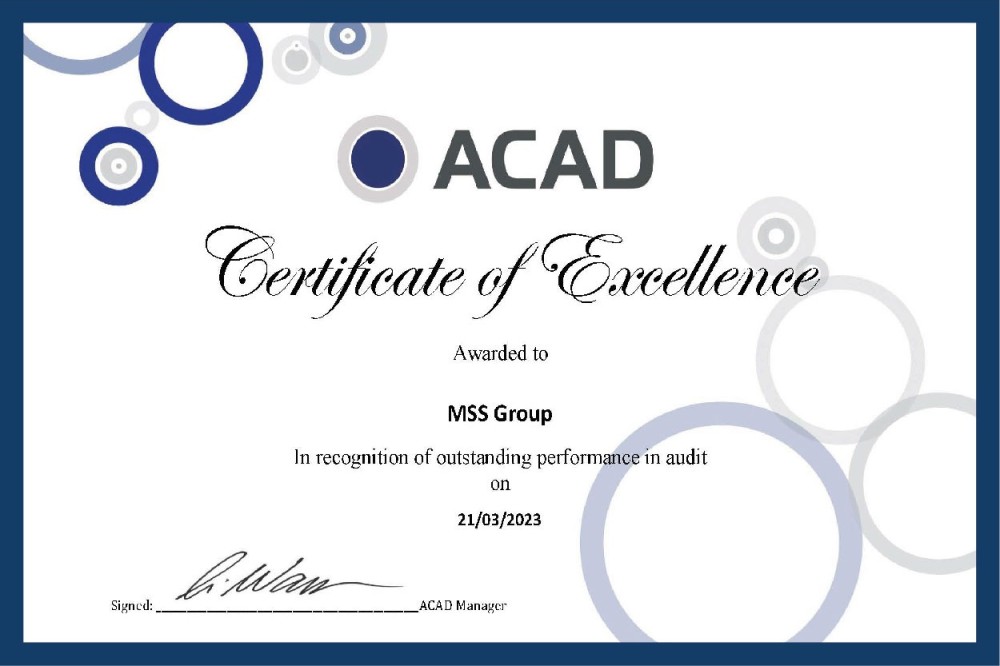 MSS receive another 100% ACAD Audit award
