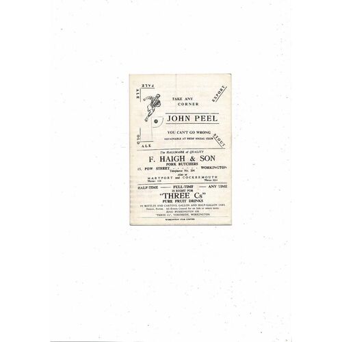 1959/60 Workington v Crewe Alexandra Football Programme