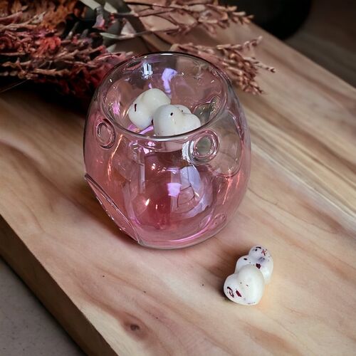 Pearl Pink Glass wax burner
