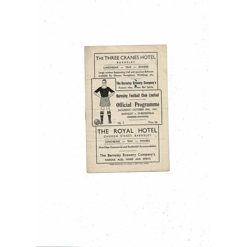 1947/48 Barnsley v Chesterfield Football Programme.