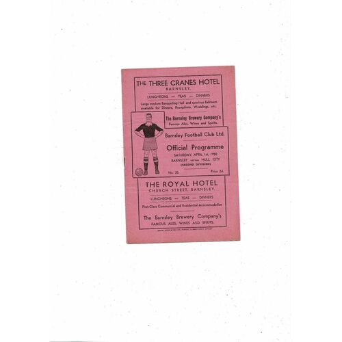 1949/50 Barnsley v Hull City Football Programme