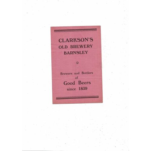 1949/50 Barnsley v Hull City Football Programme