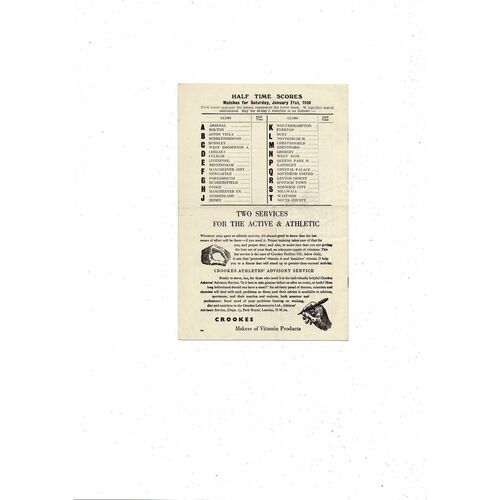 1949/50 Charlton Athletic v Blackpool Football Programme