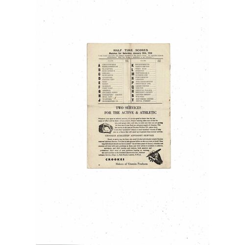 1949/50 Charlton Athletic v Cardiff City Football Programme