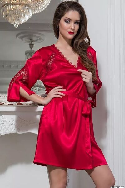 Mirabella  Red Short Dressing Gown 2073