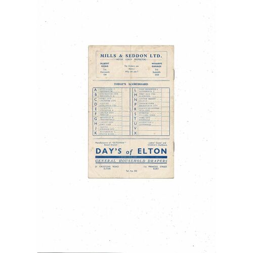 1953/54 Bury v Brentford Football Programme