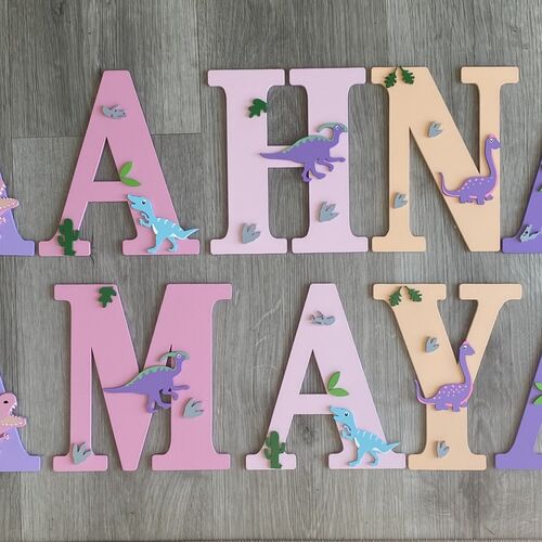 Personalised Dinosaur Name Letters – Kids Bedroom & Nursery Wall Decor