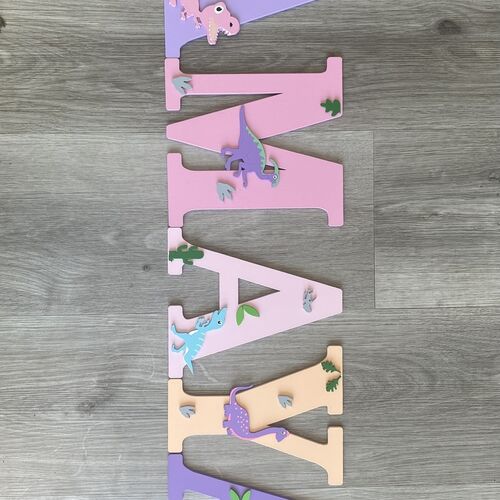Personalised Dinosaur Name Letters – Kids Bedroom & Nursery Wall Decor