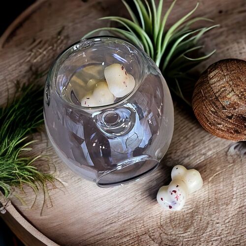 Pearl Grey Glass wax burner