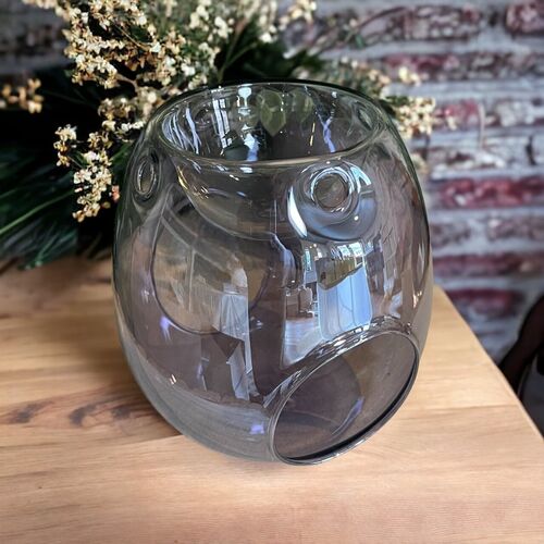 Pearl Grey Glass wax burner
