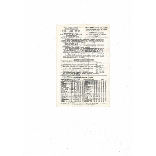 Surrey v Essex Southern Counties Championship Football Programme 1964/65