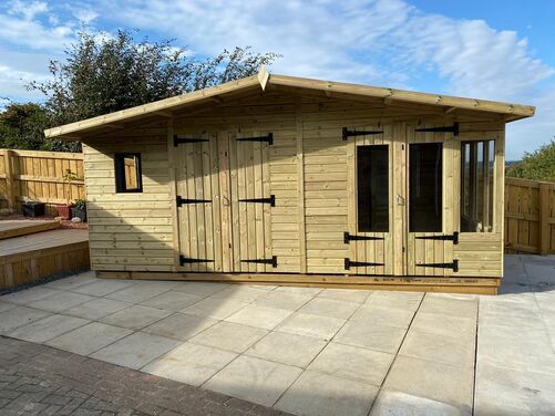 #SHA005 18x8 Apex Summer House Combi