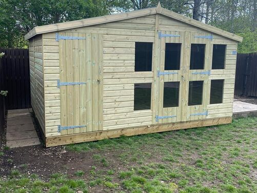 #SHA036 14x10 Apex Summer House Combi