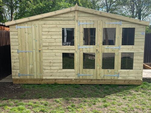 #SHA036 14x10 Apex Summer House Combi