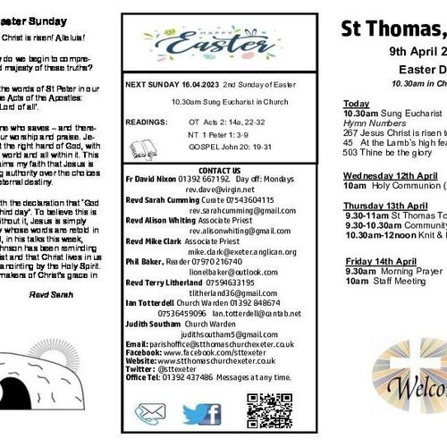 Pew Sheet | The Parish of St Thomas, Exeter