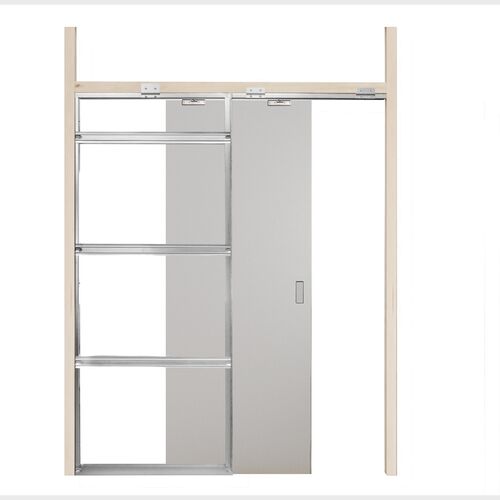 Single Satin Glass Pocket Door Kit