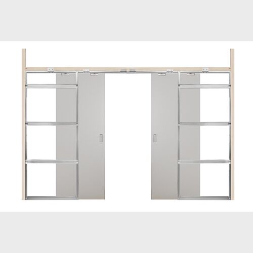 Double Satin Glass Pocket Door Kit