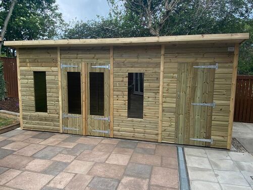 #SHP005 18x8 Pent Combi Summer House